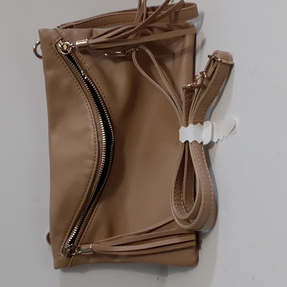 David Jones tan faux leather handbag